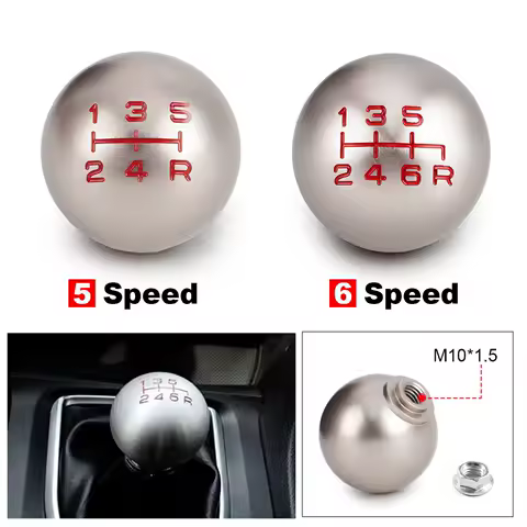 5/6 Speed Car Gear lever Knob Aluminum Matte Ball Shape M10*1.5 For Honda Civic g8 TYPE R EP3 FN2 City Fit FD2 DC2 DC5