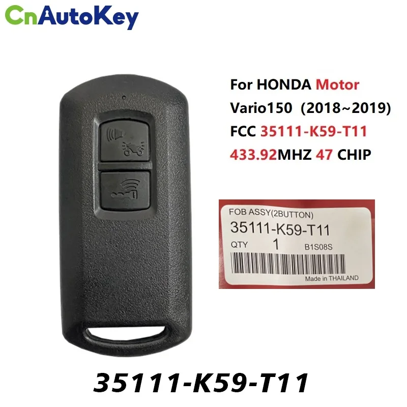 MK0027 OEM FCC K1F K66 K2F K59 K12 Smart Remote Key 433.92MHZ 47 CHIP For HONDA Motor Vario150(2018~2019) Keyless With Package