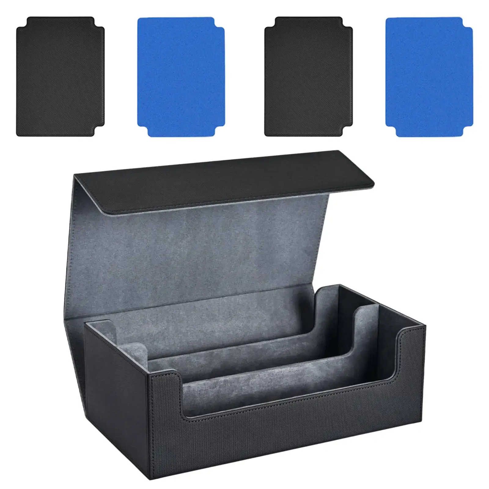 Trading Card Deck Box Container Collectible Display Premium Playing Card Box Blue Divider Red