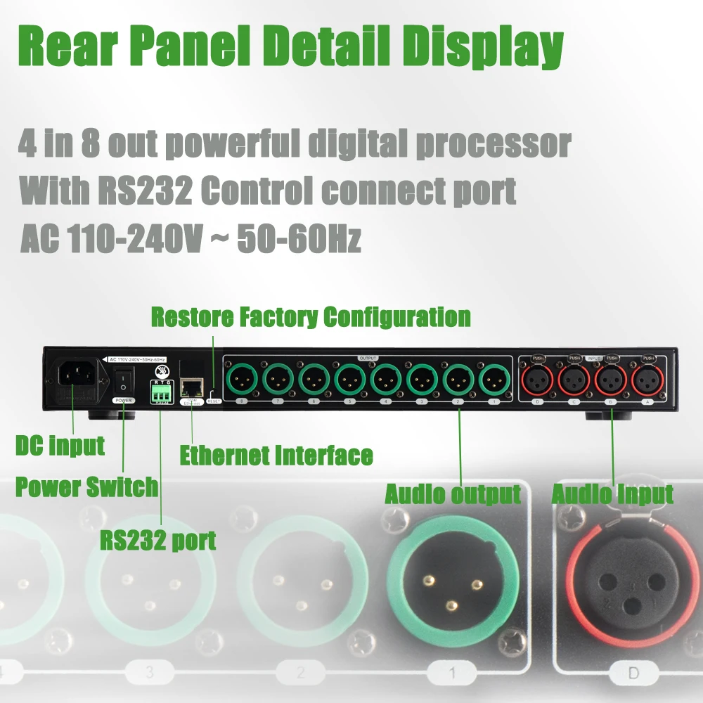 Imagem -03 - Processador de Áudio Digital Lcz Audio Professional Sistema de Gestão de Altifalantes Dsp 24bit em Out Dp48t 96khz