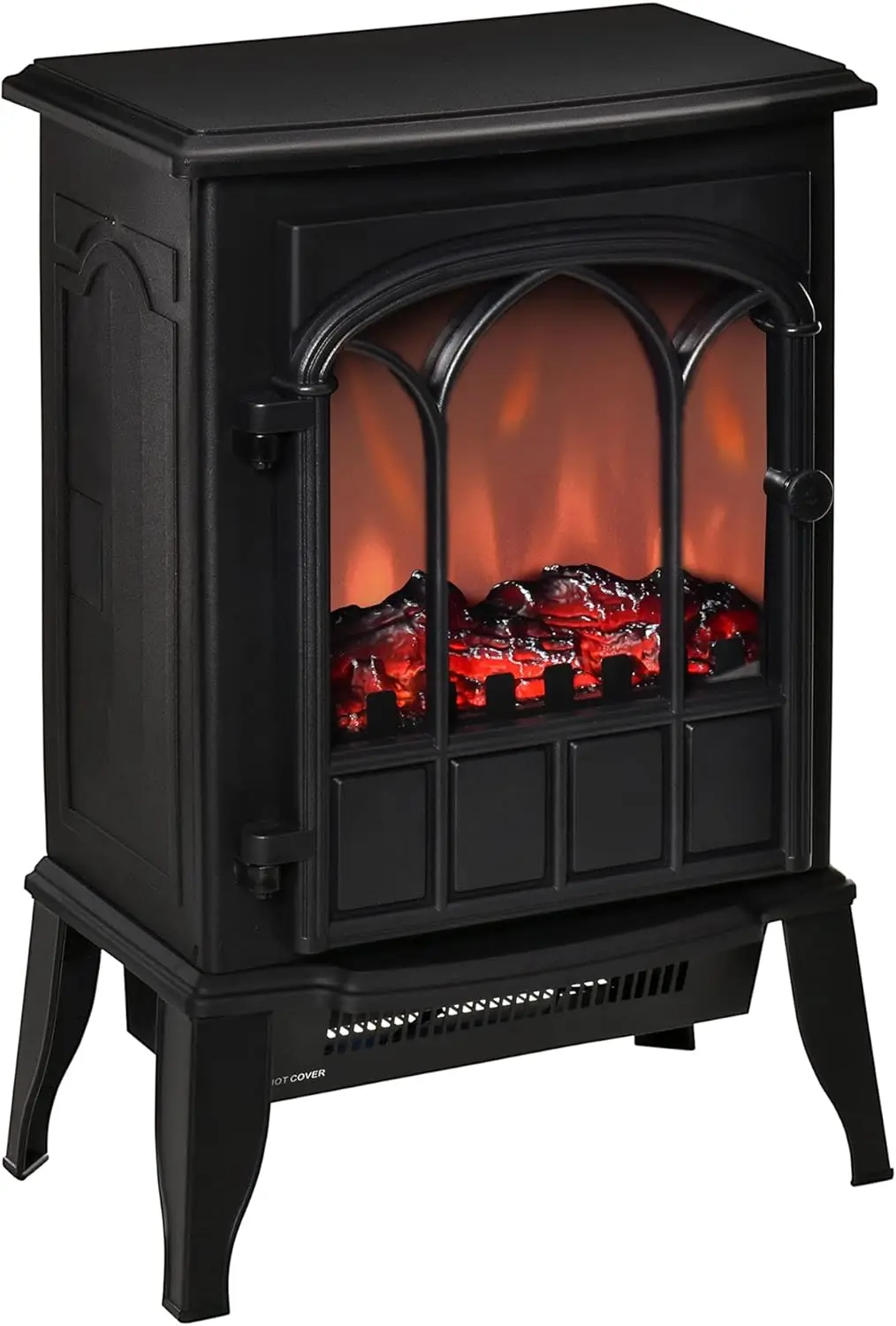 

Electric Fireplace Stove, Freestanding Fire Place Heater with Realistic Logs and LED Flame, Adjustable Temperature