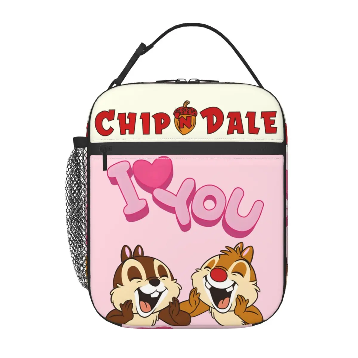 Oxford Food Preservation Bag Chip And Dale I Love You Sticker Leakproof Insulated Disney Chip 'n' Dale Outdoor Food Pouch Couple