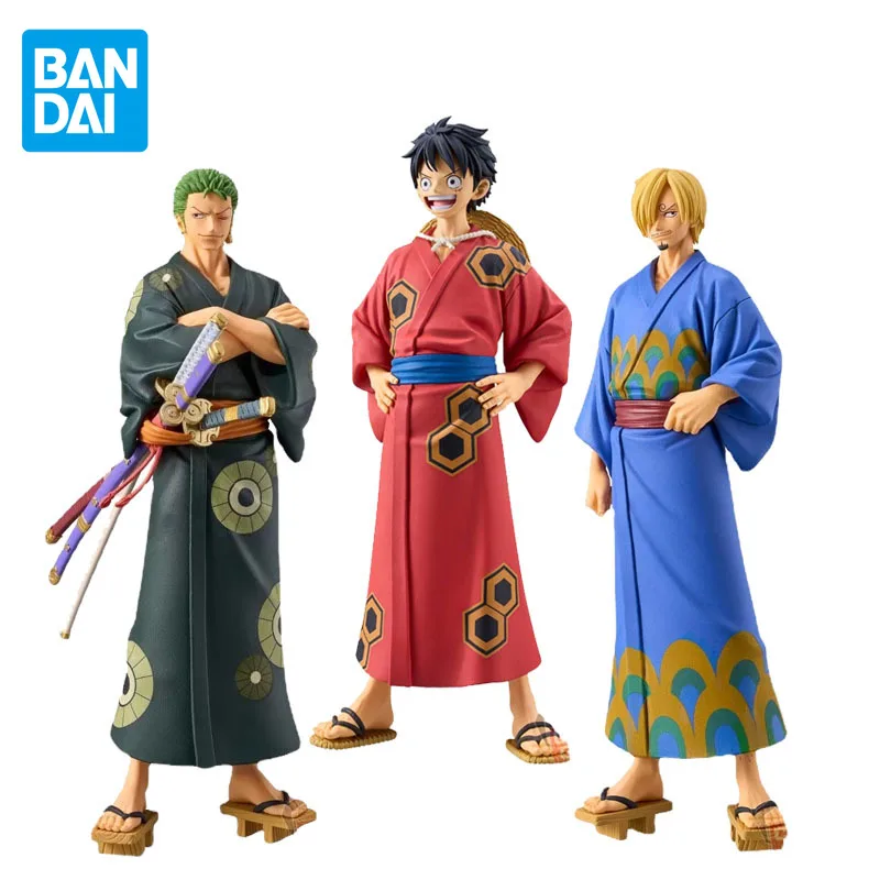 

BANDAI Original One Piece DXF Anime Figure Luffy Zoro Sanji Land of Wano Action Figure Toys For Boys Girls Kids Gift Model