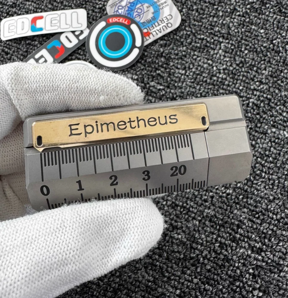 

Used EDC ROGUE Cell Titanium Brass Ruler fidget slider decompression toy