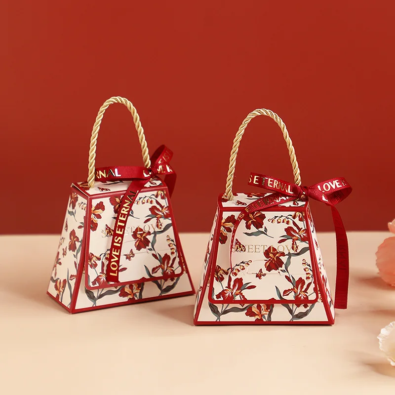 

Flower Theme Candy Boxes Handbag Wedding Candy Box Party Favors for Girls Baby Shower Packing Boxes Birthday Party Decoration
