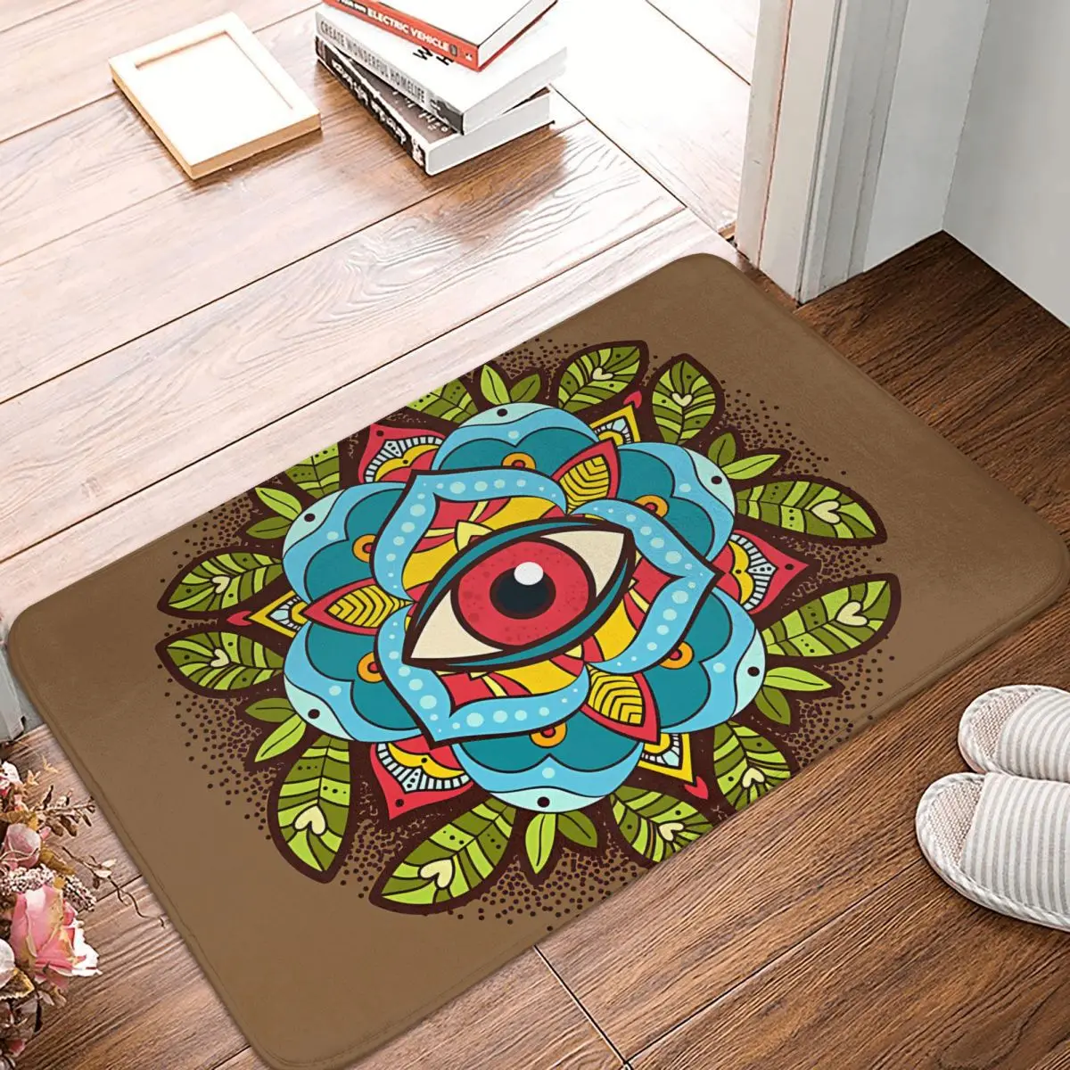 All Seeing Mandala Evil Eye Anti-Slip Rug Doormat Bath Mat Floor Carpet Welcome Decorative