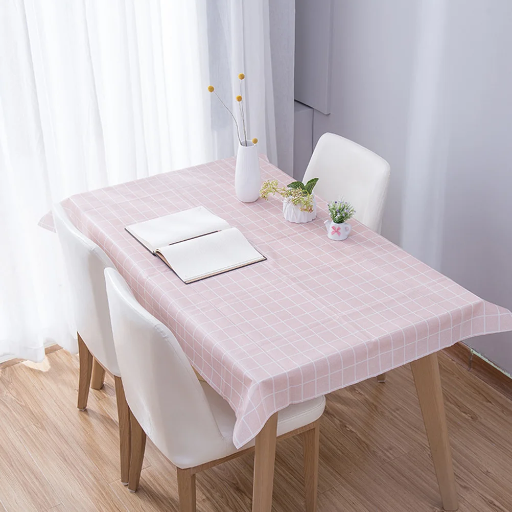 Waterproof PVC Tablecloth Checkered Design Stain Resistant Oil Proof Table Cover Seamless Washable Perfect for Kitchen Dining