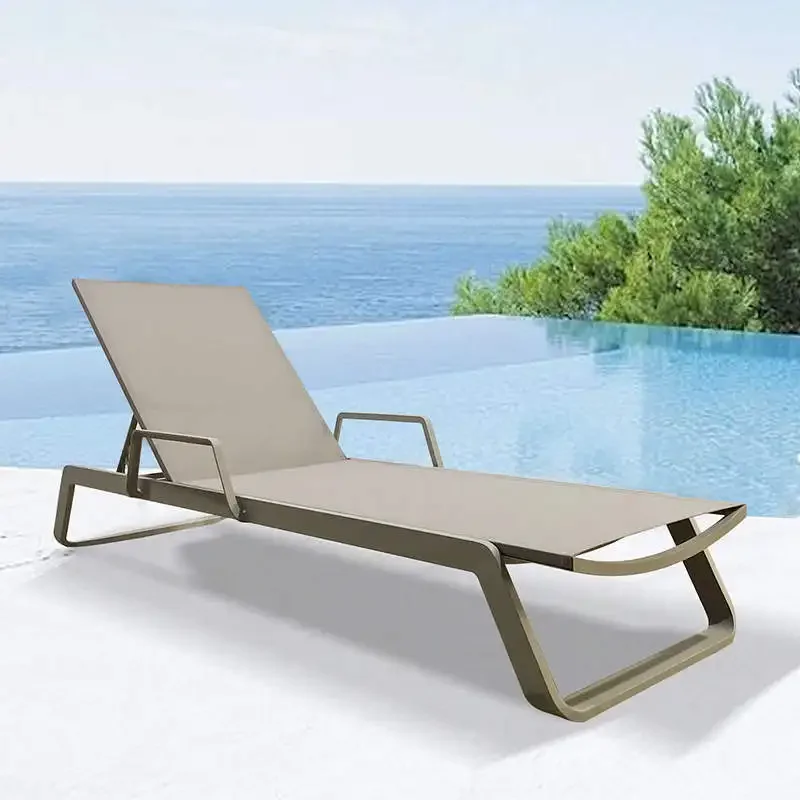 Mesh Chaise Lounge Chair Beach Service Rental Poolside Mesh Sun Poolside Resort Hotel Project Sunbed Garden Outdoor Sun Lounger