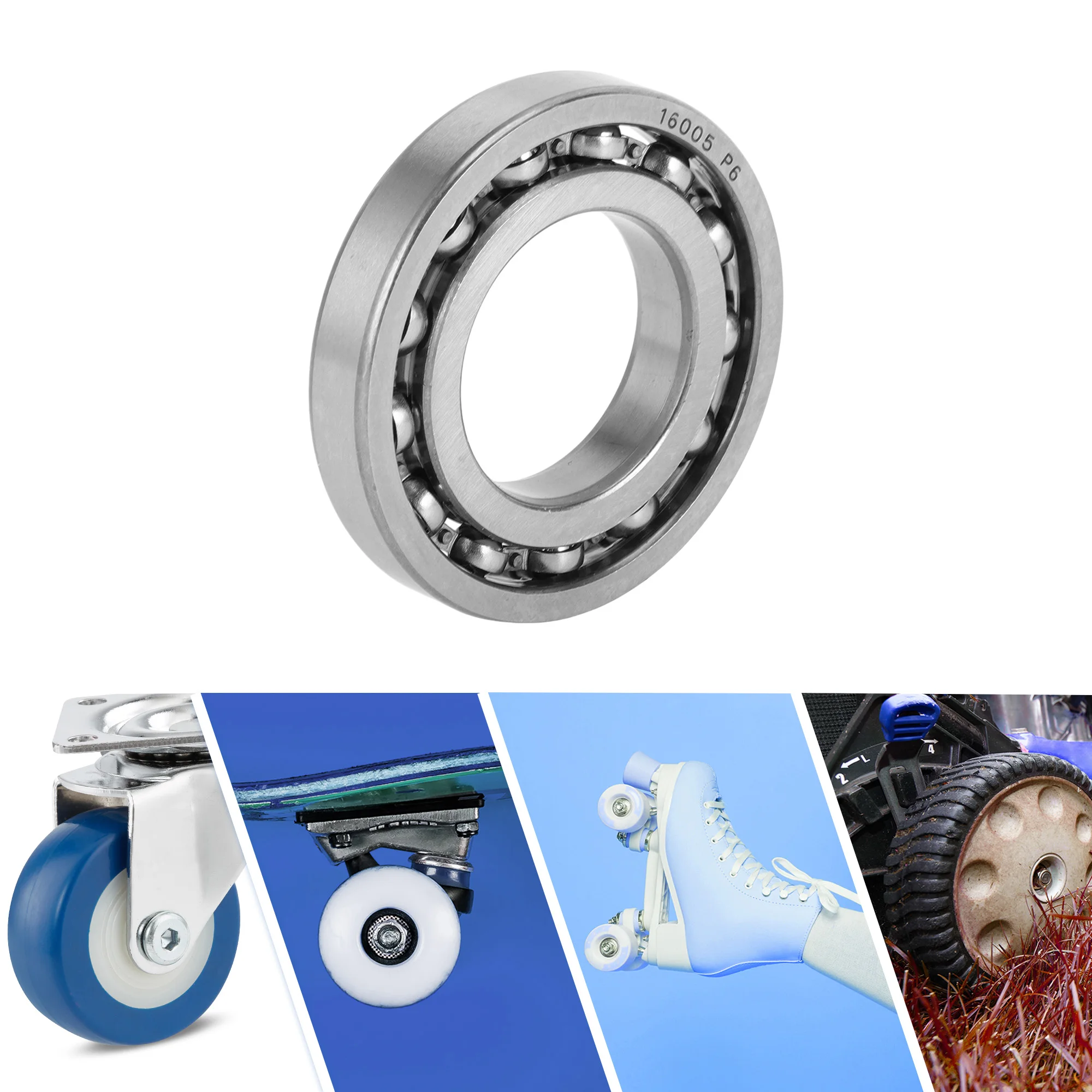 Motoforti 16005 Deep Groove Ball Bearings P6 25x47x8mm Lubricated Bearings Open Type Silver Tone Scooter Skateboard Wheel