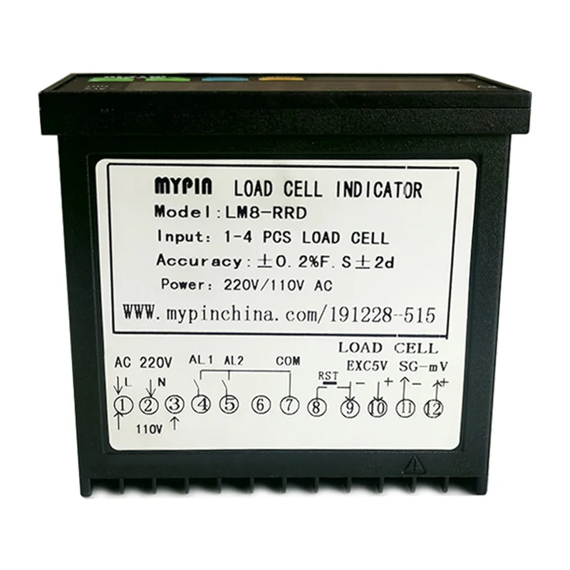 mypin(LM8-RRD);loadcell indicator ,weighing controller, LED Weight Controller 1-4 Load Cell Signals Input 2 Relay Output