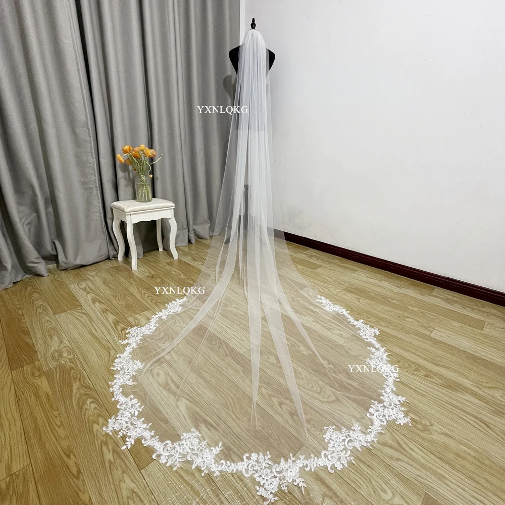 3m Wedding Bridal Veil Cathedral Long Lace ivory white veil Women's veil with Comb Wedding Accessories velo de novia