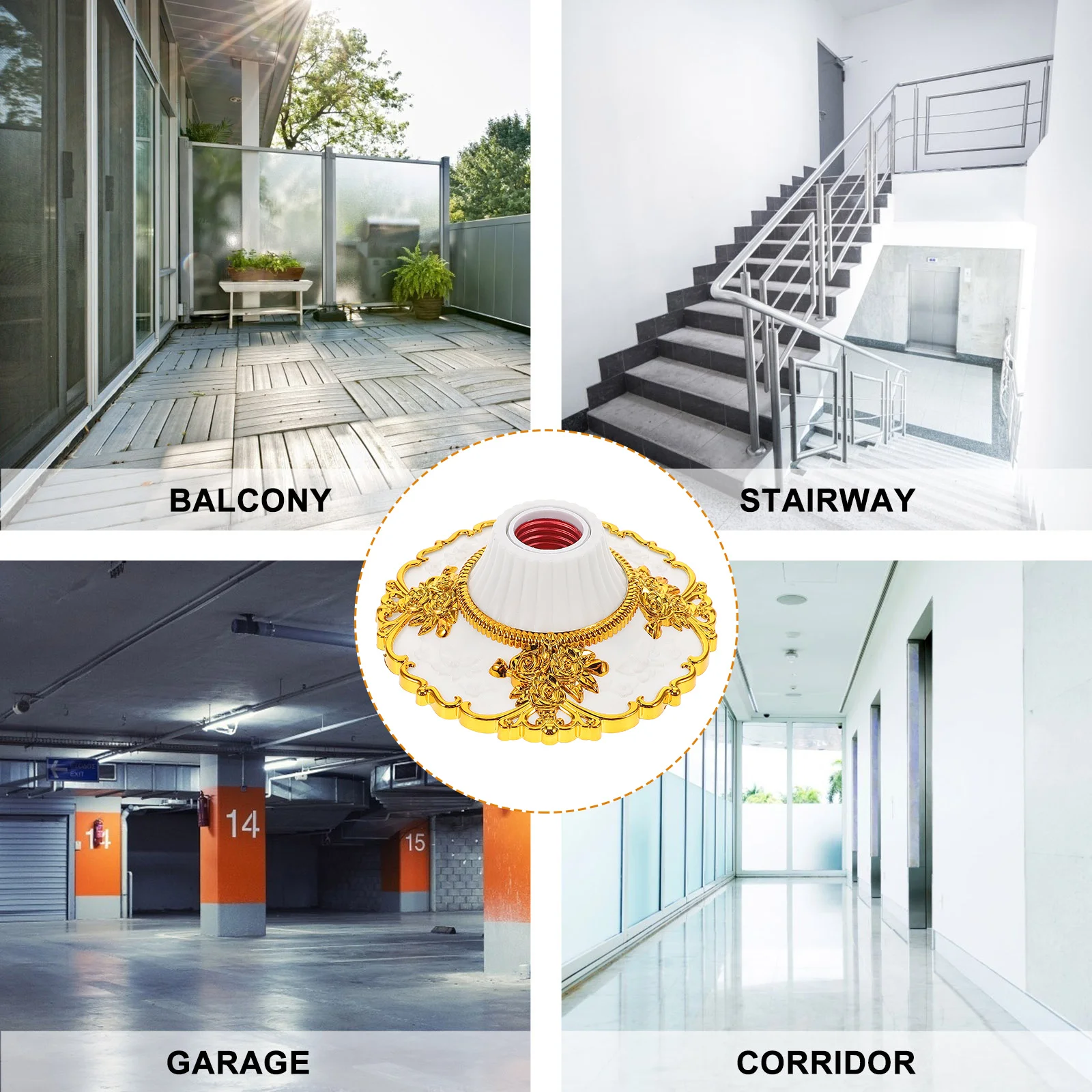 ゴールデンランプソケット E27 天井ライトホルダーベース電球ソケット交換用キッチン寝室ショップレストランライブラリ