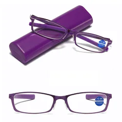 Stainless Steel Presbyopic Glasses Man Blue Light Reading Glasses Men Metal Square Glasses For Sight Plus Lenses