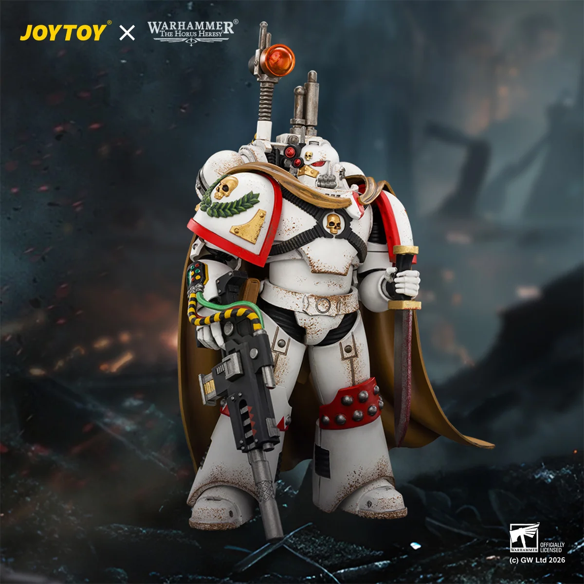 JOYTOY Warhammer The Horus Heresy 1/18 White Scars Legion Vigilator with Nemesis rifle and Bolt Pistol Action Figure Model Dolls