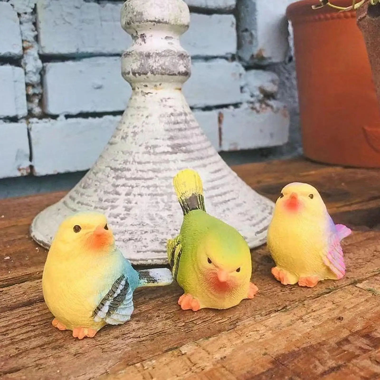 

3x Miniature Cute Bird Decorative Figurines Lifelike Dollhouse Accessories Mini Bird Figures for Indoor Yard Patio Lawn Porch