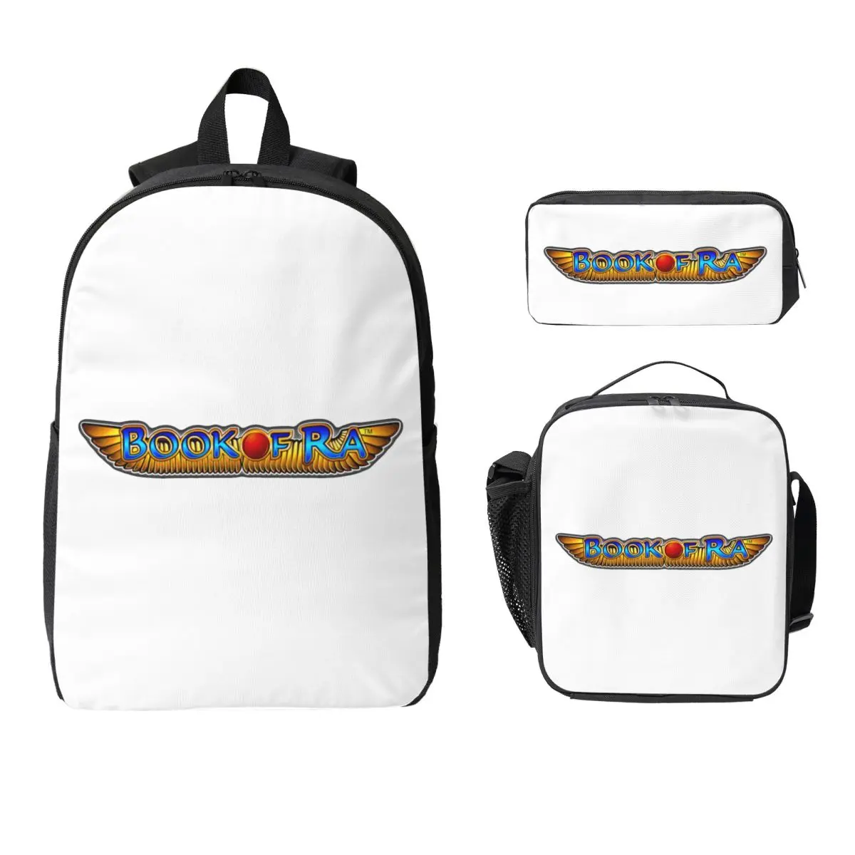 Book Of Ra Backpack Student BookBag School Bag Computer Shoulder Bags 3ps Insulated Lunch Bag Pencil Case