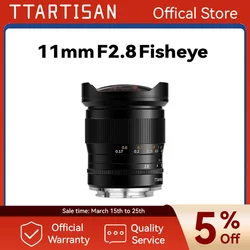 TTArtisan 11mm F2.8 Pełnoklatkowy obiektyw szerokokątny typu rybie oko do aparatów bezlusterkowych Sony z mocowaniem E Canon Fujifilm Nikon Leica Sigma Lumix