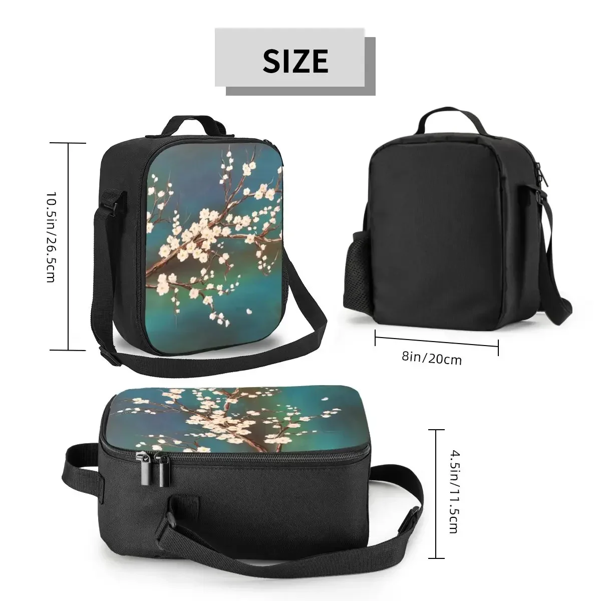 Japan Sakura Cherry Blossom Insulated Lunch Bag for Women Flower Thermal Cooler Lunch Tote Office Picnic Travel