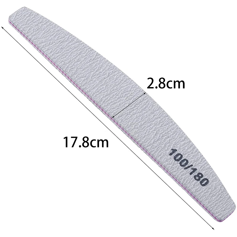 8Pcs/Set Professional 100/180 Half Moon Nail File Sandpaper Nail Sanding Blocks Grinding Polishing Manicure Care Tools