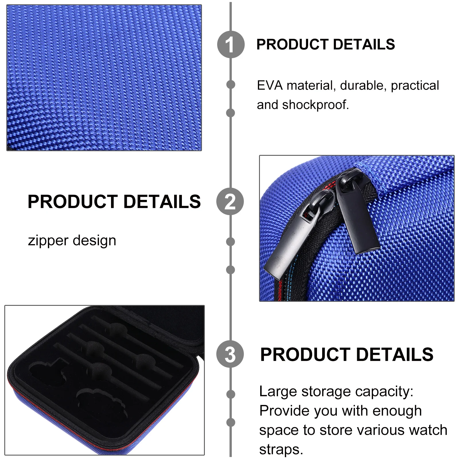 

Eva Shockproof Band Storage Bag Durable Travel Watch Accessory Box Big Capacity Home Use Fashion Design Watch Bands Case Gift