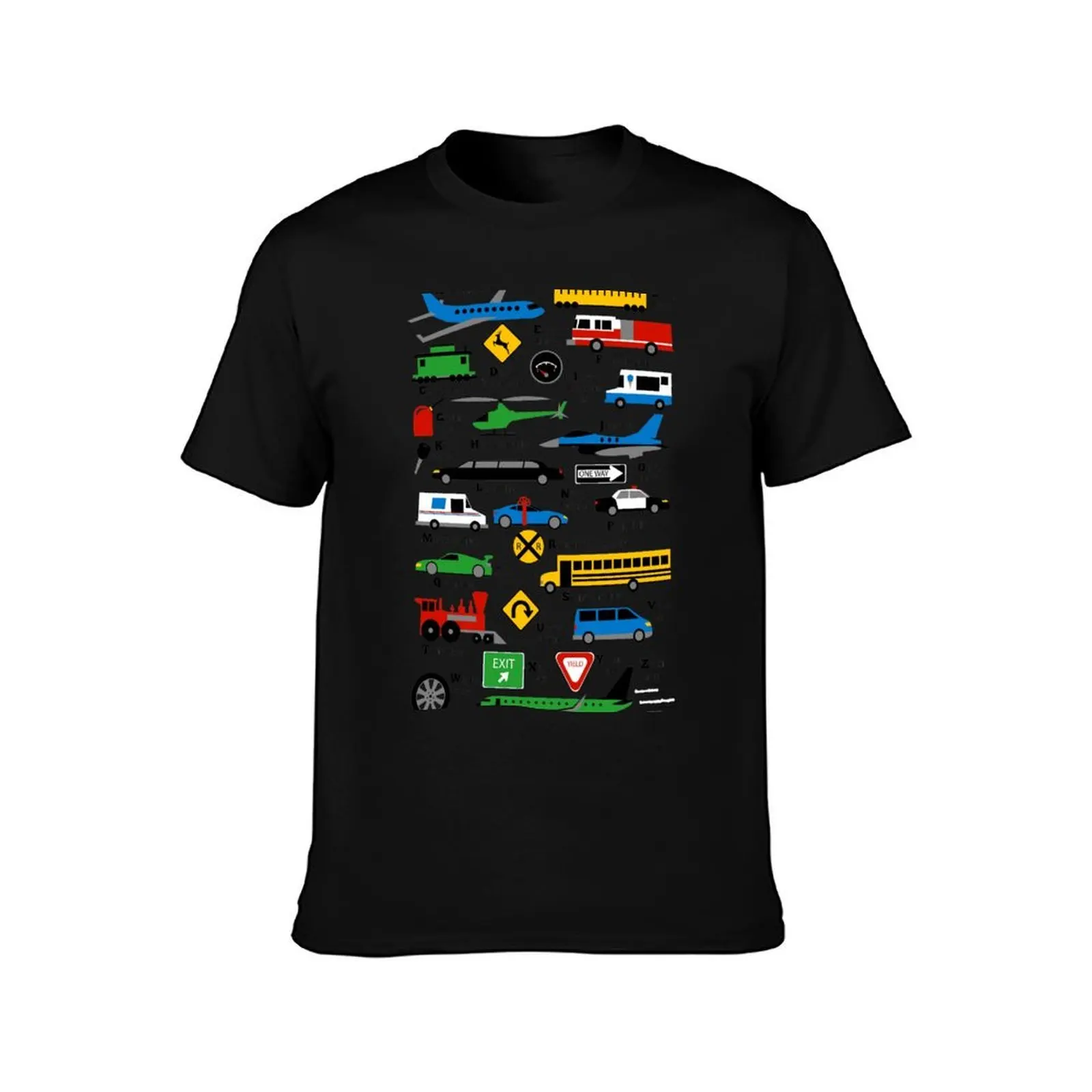 Planes, Trains, and Automobiles Alphabet Shirt T-Shirt, Summer Casual Cotton Tee, Oversized Streetwear Tops, Unisex Men Women