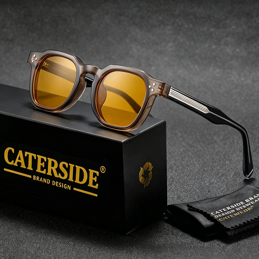 CATERSIDE Fashionable Men's Sunglasses High-Quality Square Sun Glasses Women's Outdoor Travel Business Festivals Gift Glasses