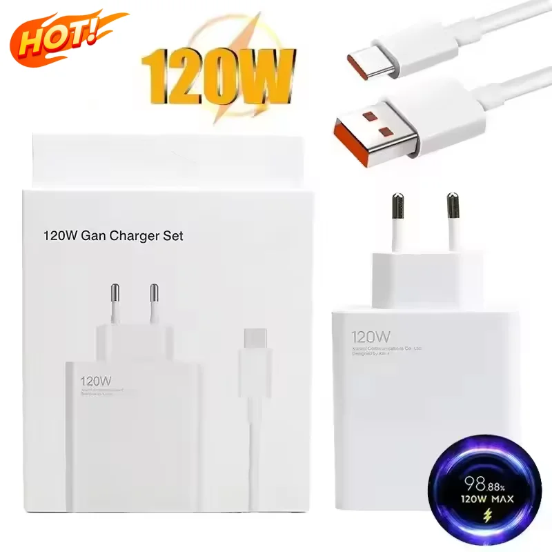 120W Ultra Fast Charger QC 5.0 EU Plug 6A Type C Cable 67W 55W 33W Rapid Charging Adapter For iPhone Huawei Xiaomi Charger - náhled 2