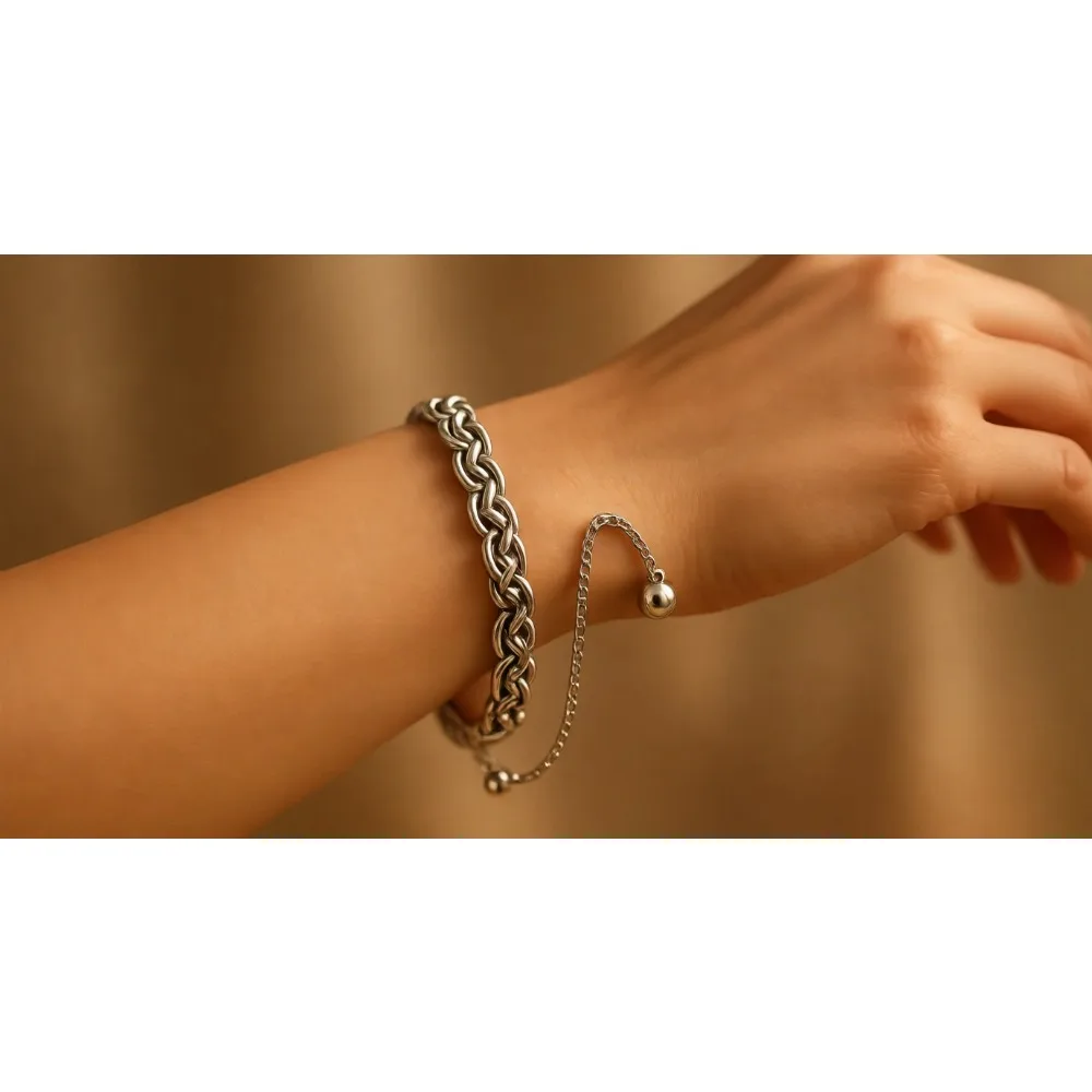 

Браслет-боло из стерлингового серебра 925 пробы с позолотой 18K, византийского плетения, регулируемый, для женщин, ручная работа, сделано в Италии