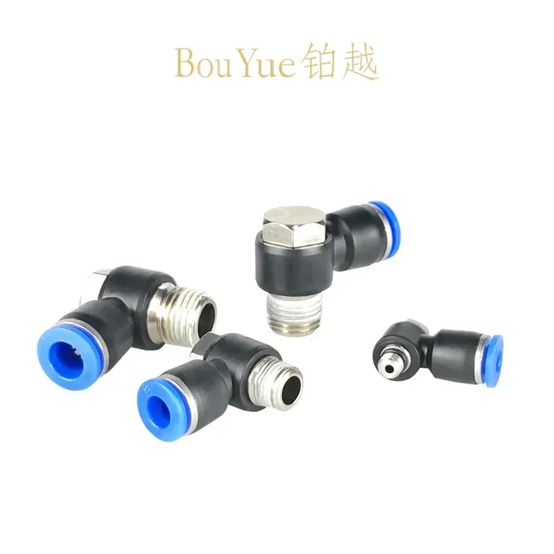 for PH8-02 Copper Pneumatic Quick Connector Right Angle Bend 6mm Outer Hexagon Air Hose Fitting