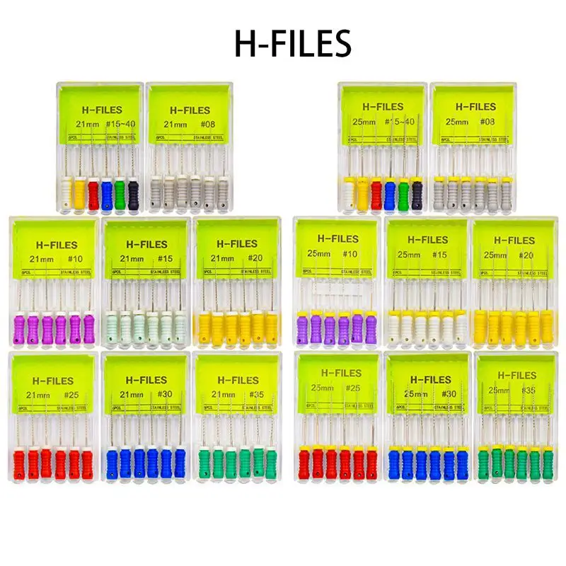 

6 шт./кор. стоматологические инструменты, консервная конюра, эндодонтический напильник K H, 21 мм, 25 мм, 31 мм, эндодонтические инструменты из нержавеющей стали, стоматолог, одонтоло