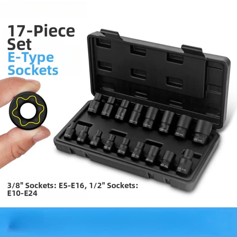 Precision Serrated E-Type Socket Set 50 Nm Torque Capacity Temperature Range -20 C To 150 C For Automotive Repair