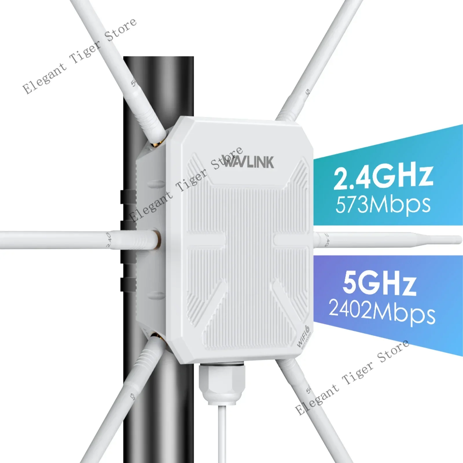 Enrutador/repetidor/AP 5G Para Exteriores, Extensor De Malla WiFi De Largo Alcance AX3000 WiFi6, Alta Potencia, Con PoE, IP67