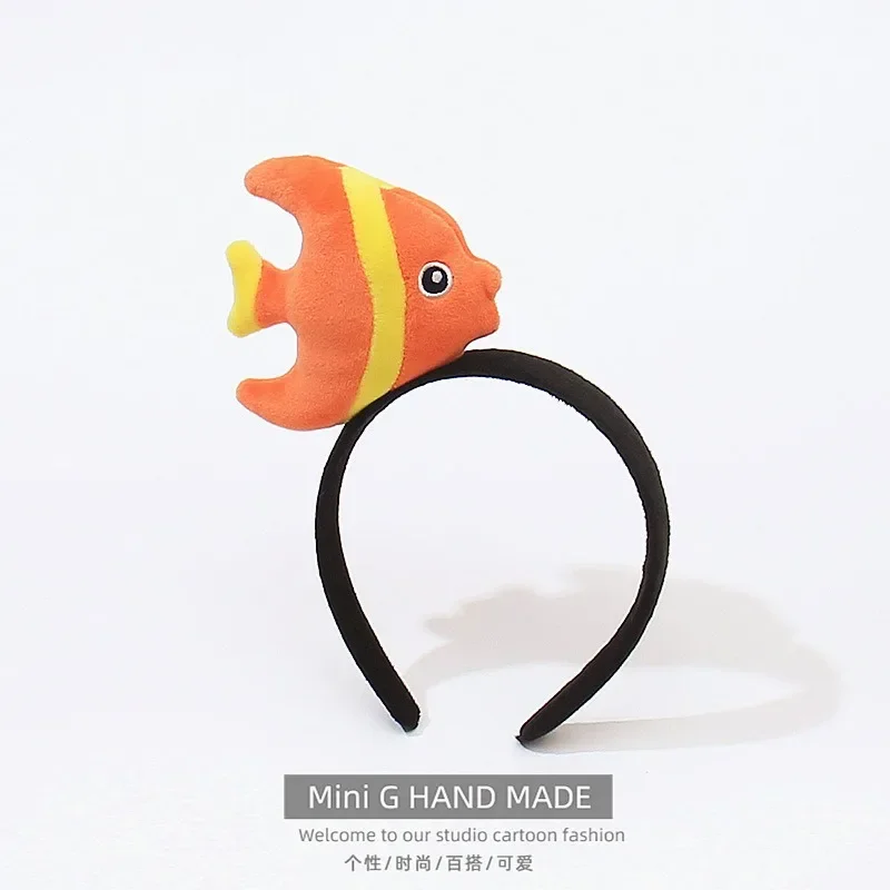 

Cartoon Ocean Animals Headband Plush Octopus Seal Clownfish Headwear Under The Sea Happy Kids Birthday Party Dress Up Supplies