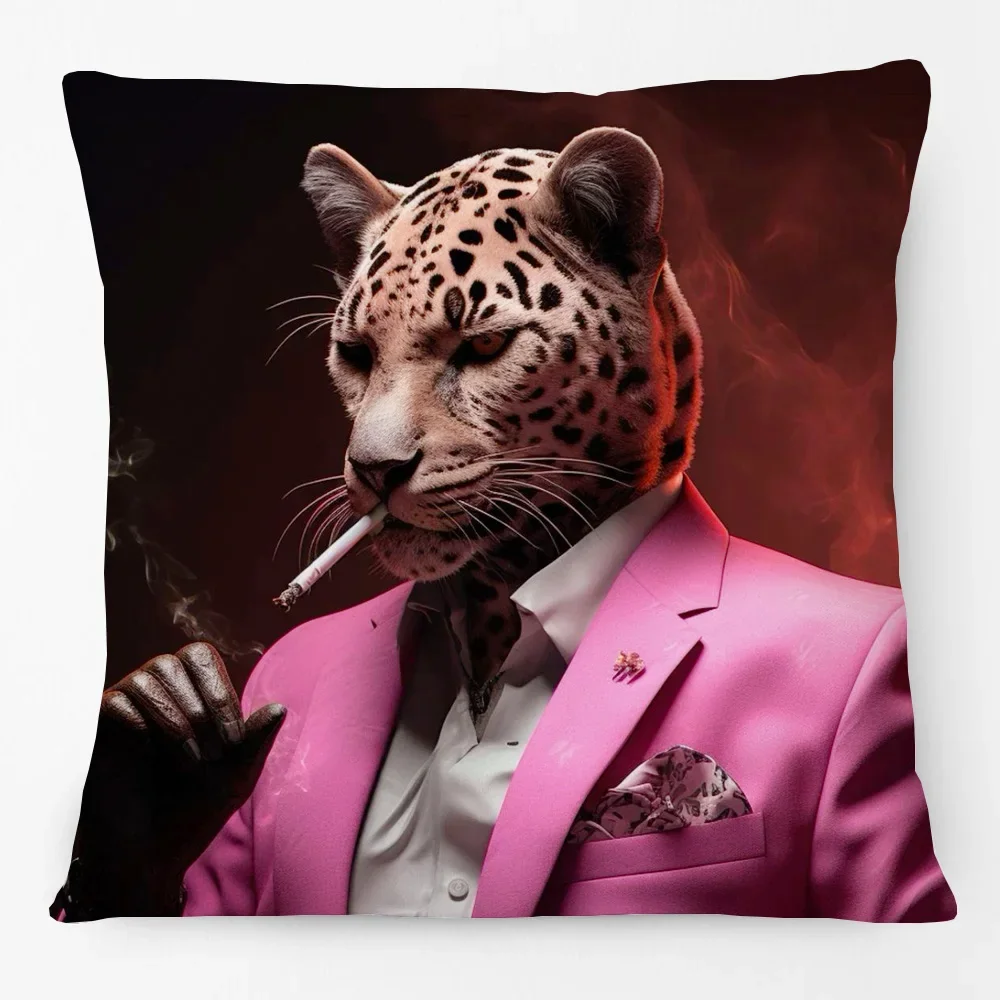 Wildcats Animal Jaguar Tiger Leopard Portraits Cushion Cover Home Decorative Sofa Throw Pillow Case