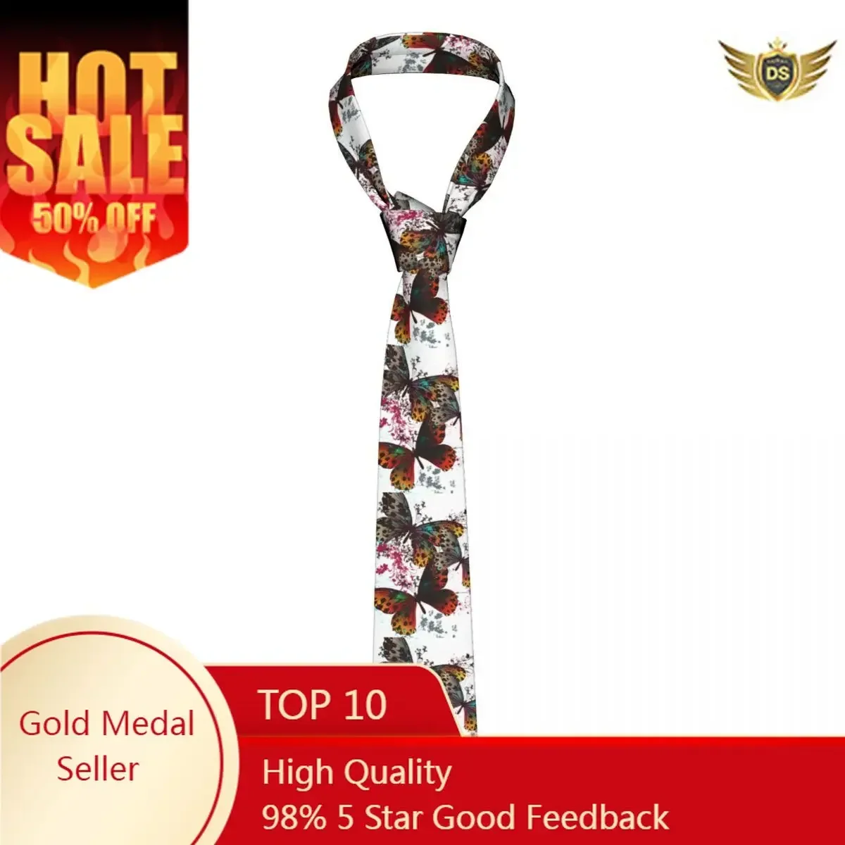 Mens Tie Slim Skinny Butterfly With Colorful Wings Necktie Fashion Necktie Free Style Men Tie Party Wedding