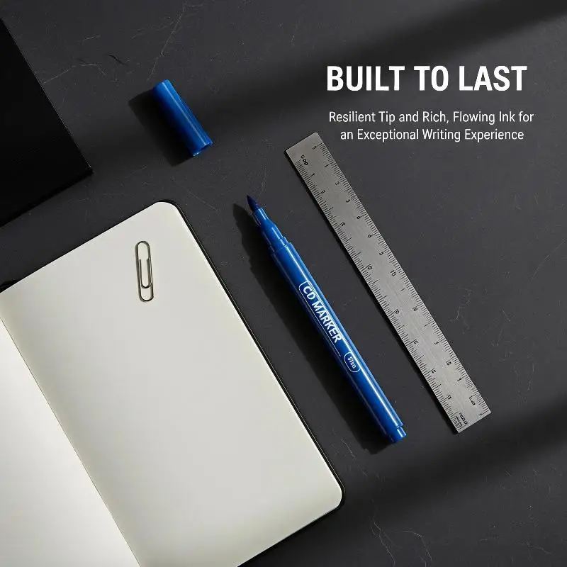 Dual Tip Permanent CD Markers Waterproof Fast Dry Ink 3 Color Options For Office School Writing Craft Labeling