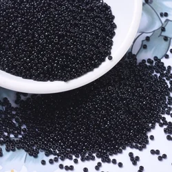 10g Round Rocailles Beads Japanese Seed Beads 11/0 (RR401) Black 2x1.3mm Hole: 0.8mm 1111pcs/10g