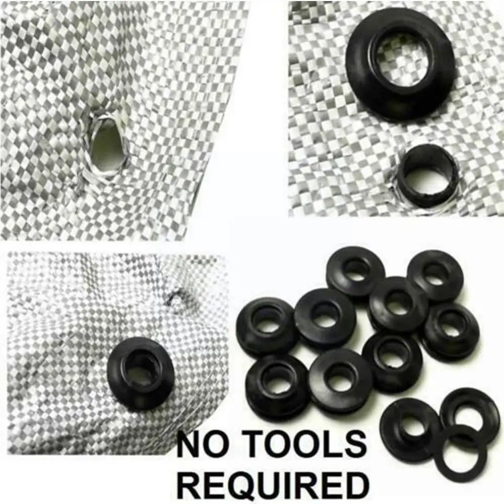 10pcs Plastic Self Sealing Snap Eyelets Grommet Tarpaulin Accessories Tent Camp Groundsheet Outdoor Buckle P6J5