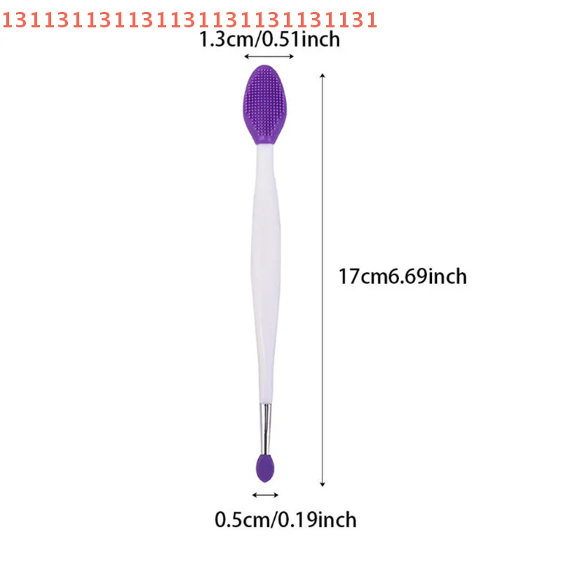 Aplicador de limpeza de nariz, bálsamo labial e batom mais suave, escova de silicone de duas cabeças, cuidados com a pele facial, ferramenta de limpeza esfoliante