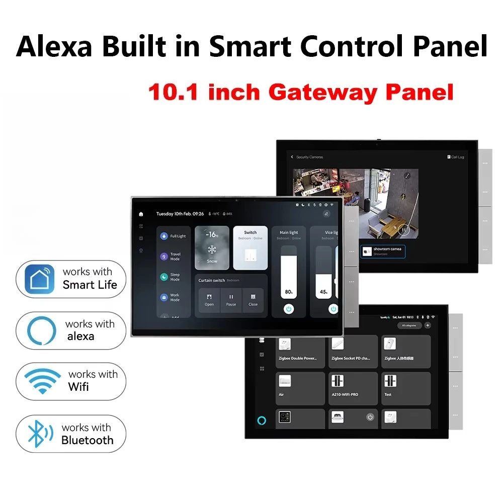 

Built-in Alexa 10.1 Inch Central Control Screen Zigbee Gateway with Smart Home Touch Control Panel