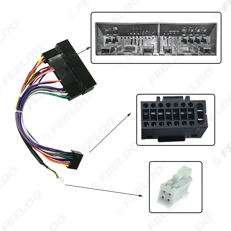 FEELDO 1PC Car Radio Audio 16PIN Wiring Harness Adaptor For KIA Carens IX35 K2/K3/K4/K5 Power Calbe Wire Plug Harness