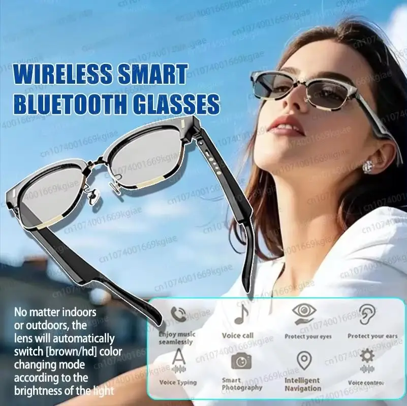

2026 Wireless Bluetooth Smart Glasses High-definition For Calls Music Playback Remote Photography Voice Control Sunglasses New