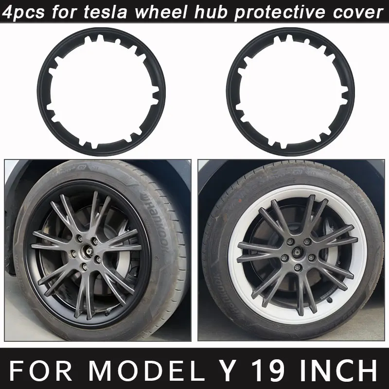 

4PCS For Tesla Model Y 19 Inch Rim Wheel Hub Protection Patch Protector Parts Automobile Cover Cap Hubcaps Accessories 2020-2024