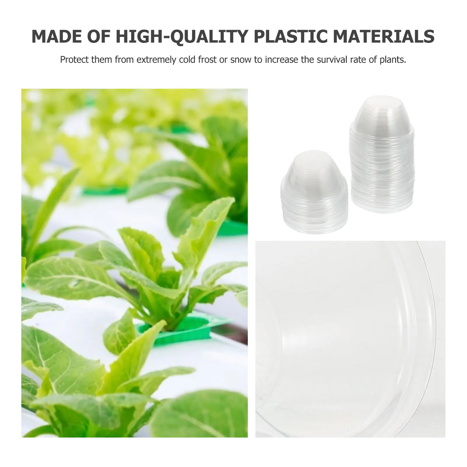 

50Pcs Transparent Plastic Plant Covers Frost Resistant Heat Insulation Moisturizing Planting Nursing Supplies Planting Covers
