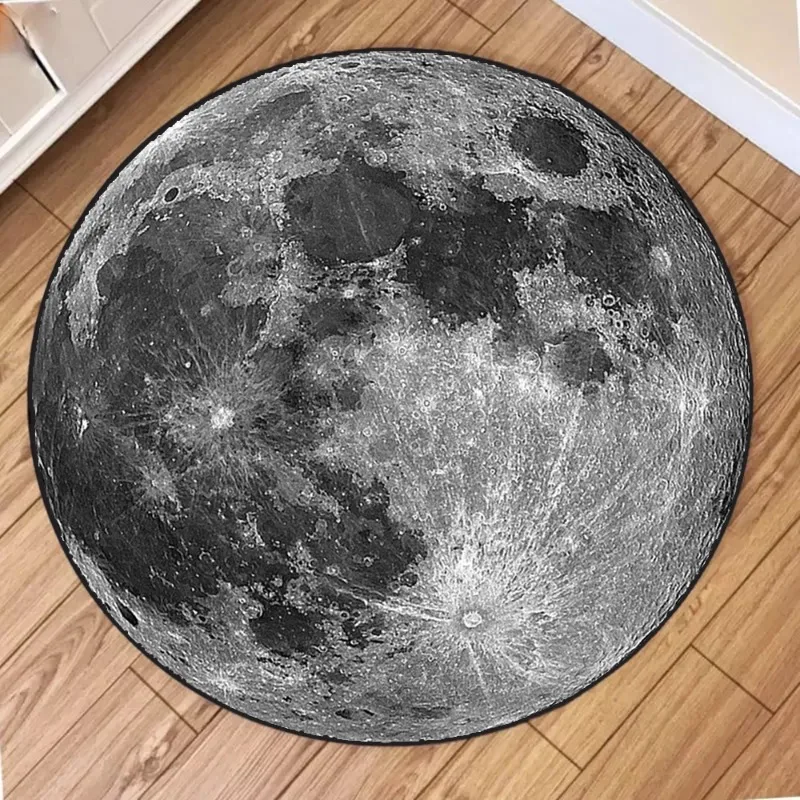 Moon Planet Round Carpet Living Room Large Rug Space 3D Printed Area Rugs Bedroom Sofa Chair Floor Mat