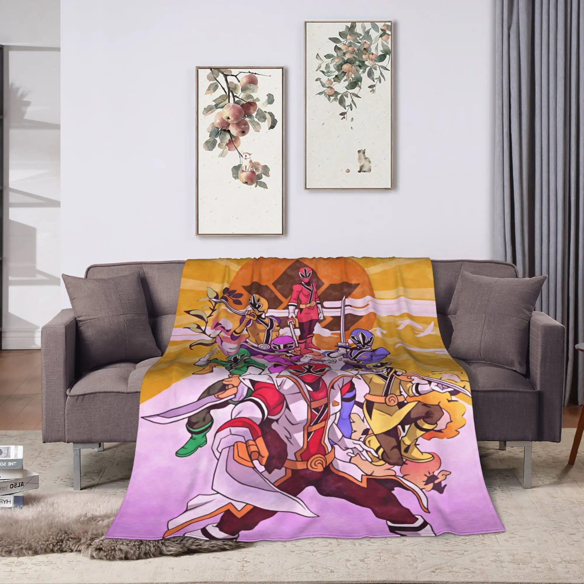 Super Sentai Blanket Quality Soft Warm  Throw Blanket Winter Camping Couch Chair Print Bedspread