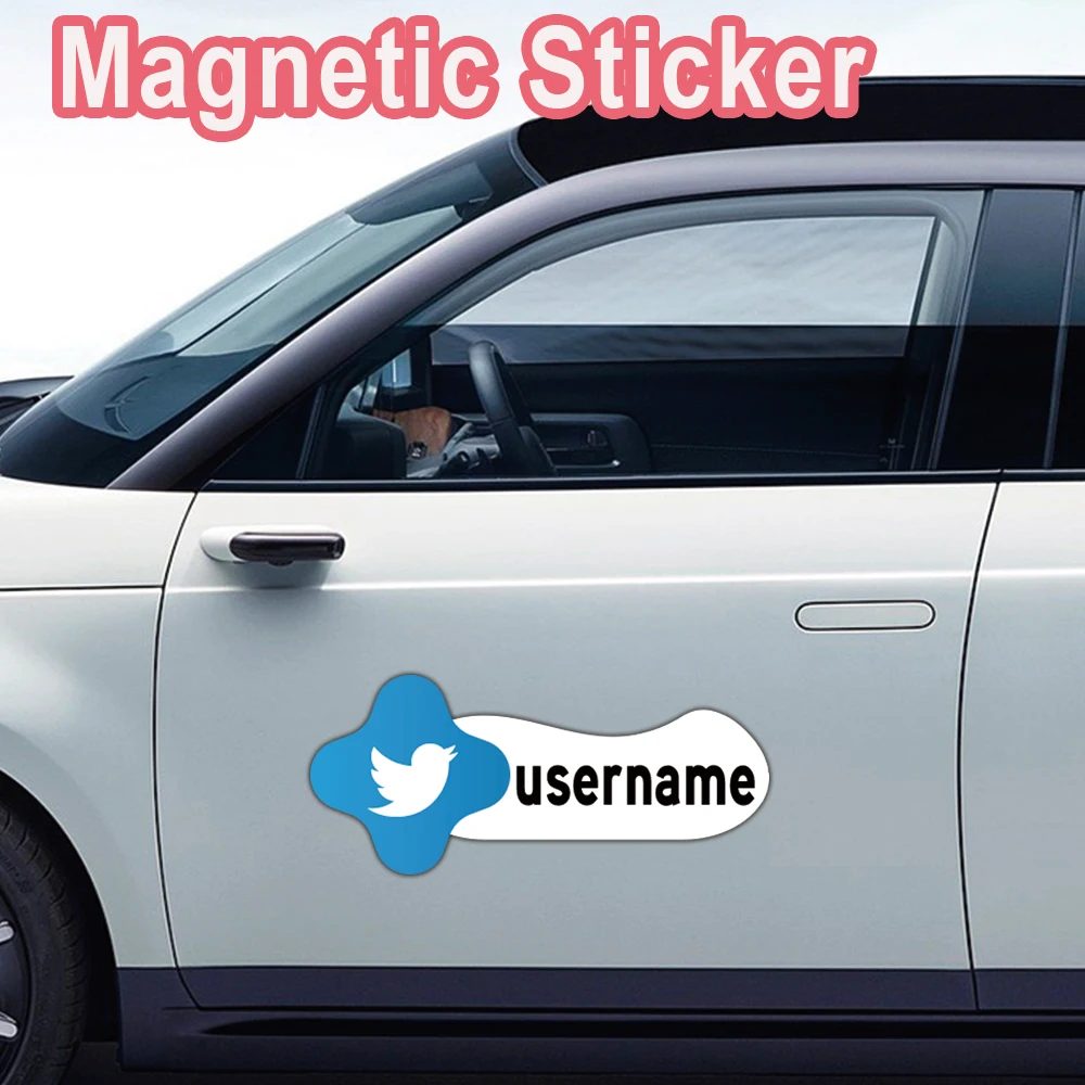 1pc Fashion Social media Customized Text Magnetic Stickers Car For Door Decor Custom Text For Auto Car Motorcycle Body Styling