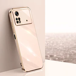 For Xiaomi Poco X4 Pro 5G Case Luxury Square Plating 2201116PG Phone Case ShockProof Silicone Back Cover Fundas