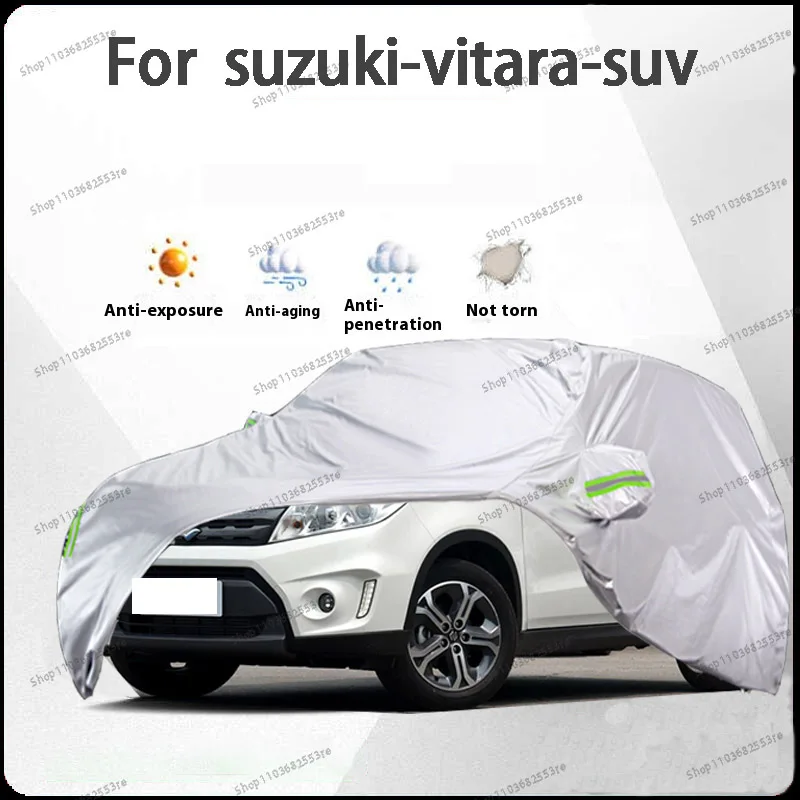 

For Suzuki Vitara Fit Car Cover Waterproof Dustproof Sunshade (UV) Snowproof Silve Full Cover with All-Day Protection