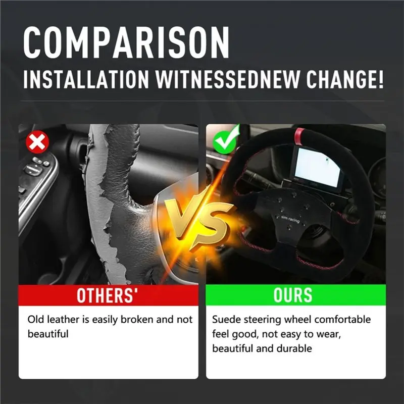AT92-325Mm D Shape Steering Wheel 70Mm-PCD For Sim Racing